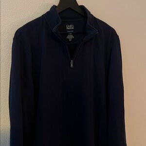 Croft & Barrow Deep Blue Extra Soft Pullover Quarter Zip